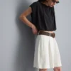 Bermudashort met riemen en structuur