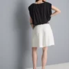 Bermudashort met riemen en structuur