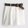 Bermudashort met riemen en structuur