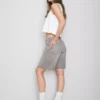 Bermudashort van denim met onafgewerkte zoom