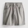 Bermudashort van denim met onafgewerkte zoom