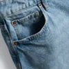 Bermudashort van denim met onafgewerkte zoom