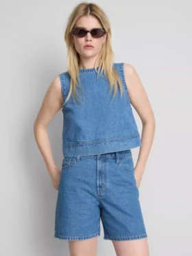 Bermudashort van katoenen denim