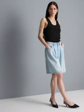 Bermudashort van katoenen denim