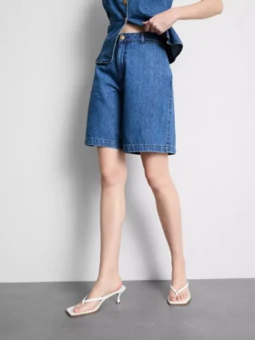 Bermudashort van katoenen denim