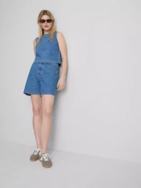 Bermudashort van katoenen denim