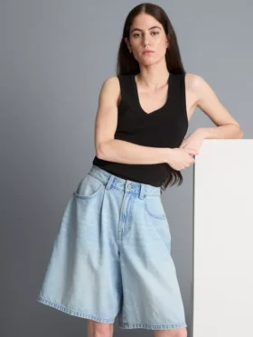 Bermudashort van katoenen denim