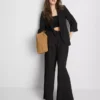 Blazer met gekartelde revers en structuur