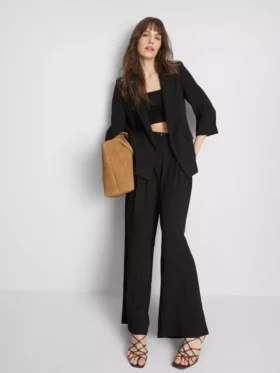 Blazer met gekartelde revers en structuur