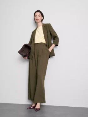 Blazer met gekartelde revers en structuur