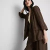 Blazer met gekartelde revers en structuur