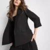 Blazer met gekartelde revers en structuur