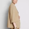 Blazer met gekartelde revers en structuur