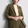Blazer met gekartelde revers en structuur