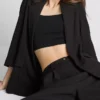 Blazer met gekartelde revers en structuur