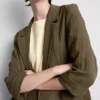 Blazer met gekartelde revers en structuur