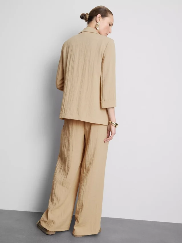 Blazer met gekartelde revers en structuur