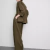 Blazer met gekartelde revers en structuur