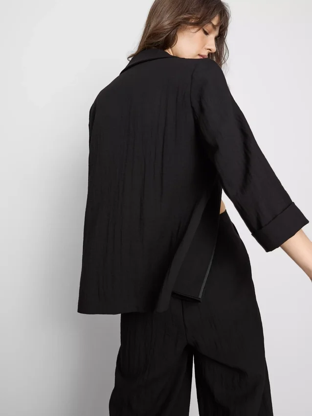 Blazer met gekartelde revers en structuur