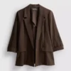 Blazer met gekartelde revers en structuur