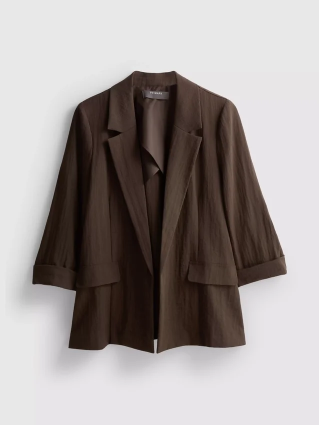 Blazer met gekartelde revers en structuur