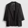 Blazer met gekartelde revers en structuur