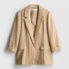 Blazer met gekartelde revers en structuur