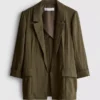 Blazer met gekartelde revers en structuur