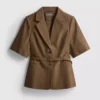 Blazer met korte mouwen en riemdetail
