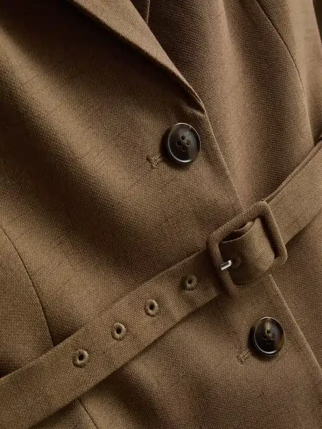 Blazer met korte mouwen en riemdetail