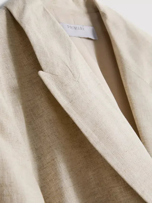 Blazer met korte mouwen van een linnenmix