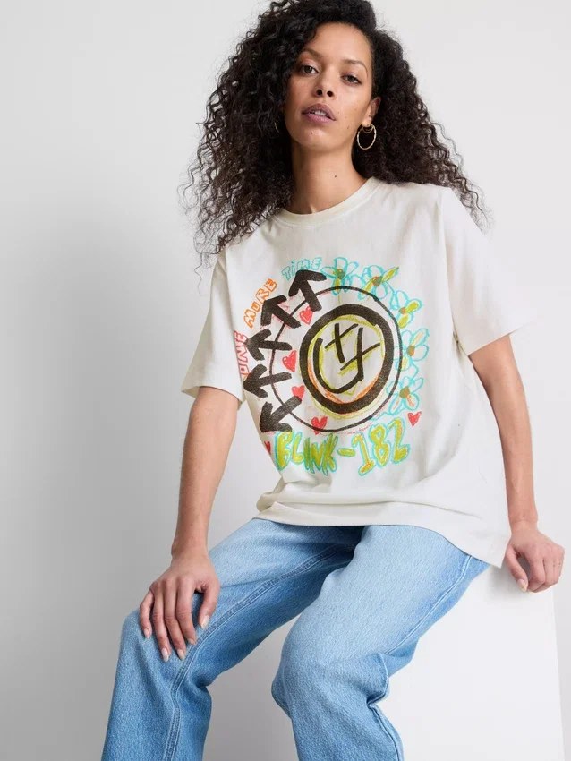 Blink 182 katoenen T-shirt met logo in relaxte pasvorm