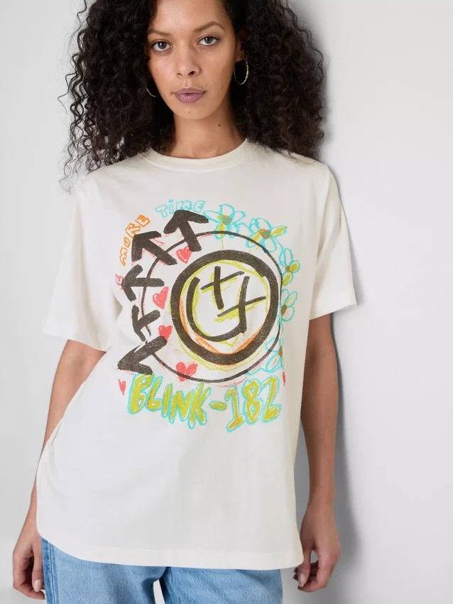 Blink 182 katoenen T-shirt met logo in relaxte pasvorm