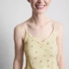 Bloemenpyjama-top met geribde cami
