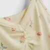 Bloemenpyjama-top met geribde cami