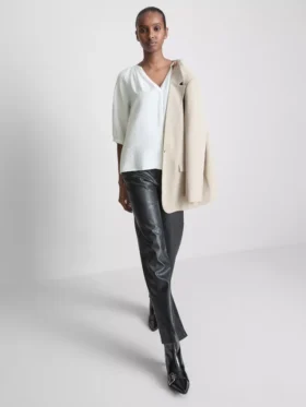 Blouse met 3/4-mouwen en V-hals