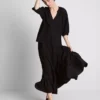 Blouse met 3/4-mouwen en V-hals