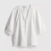 Blouse met 3/4-mouwen en V-hals