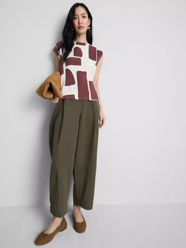 Blouse met capmouw en print