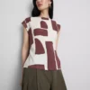 Blouse met capmouw en print