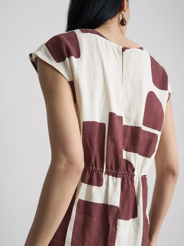Blouse met capmouw en print