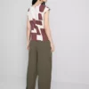 Blouse met capmouw en print