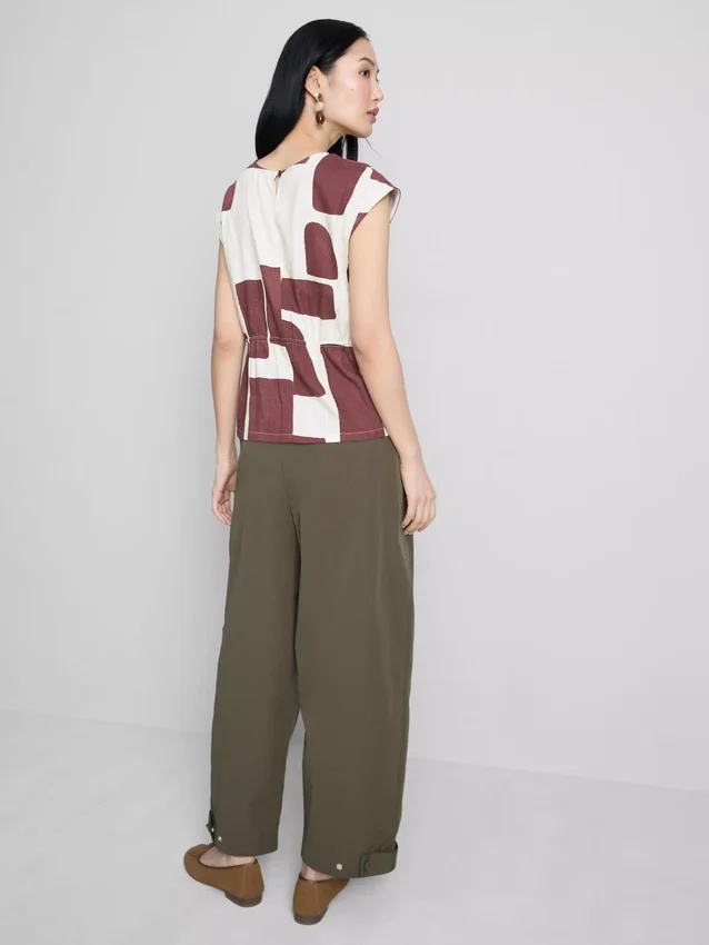 Blouse met capmouw en print