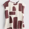 Blouse met capmouw en print