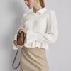 Blouse met gerimpelde peplumzoom