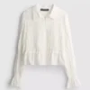 Blouse met gerimpelde peplumzoom