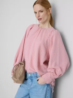 Blouse met gestructureerde ballonmouwen
