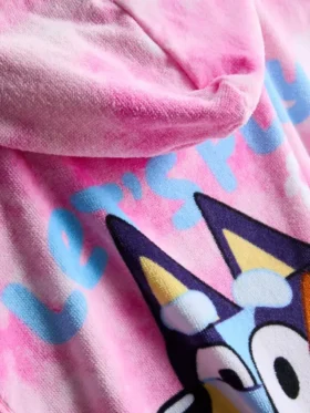 Bluey poncho met capuchon van badstof