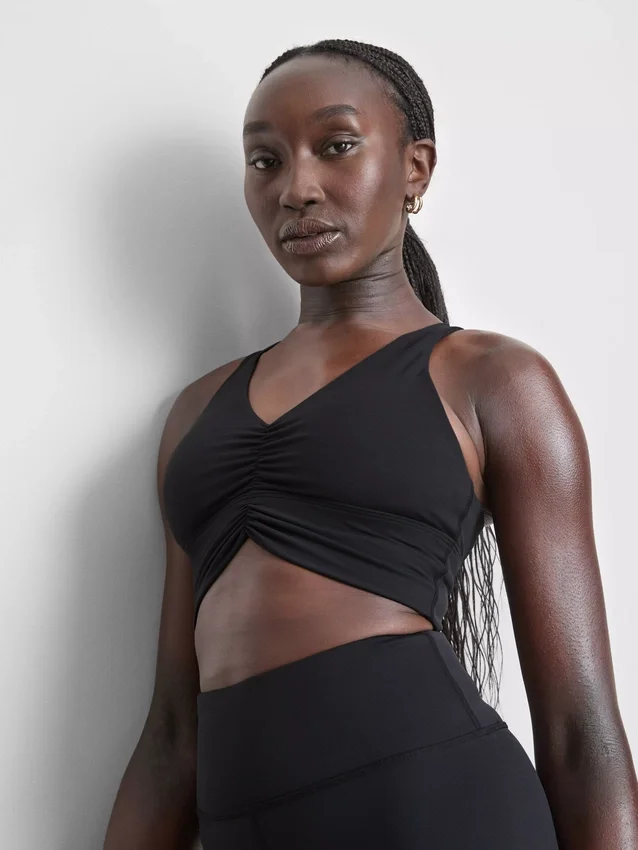 Boterzachte gerimpelde crop top