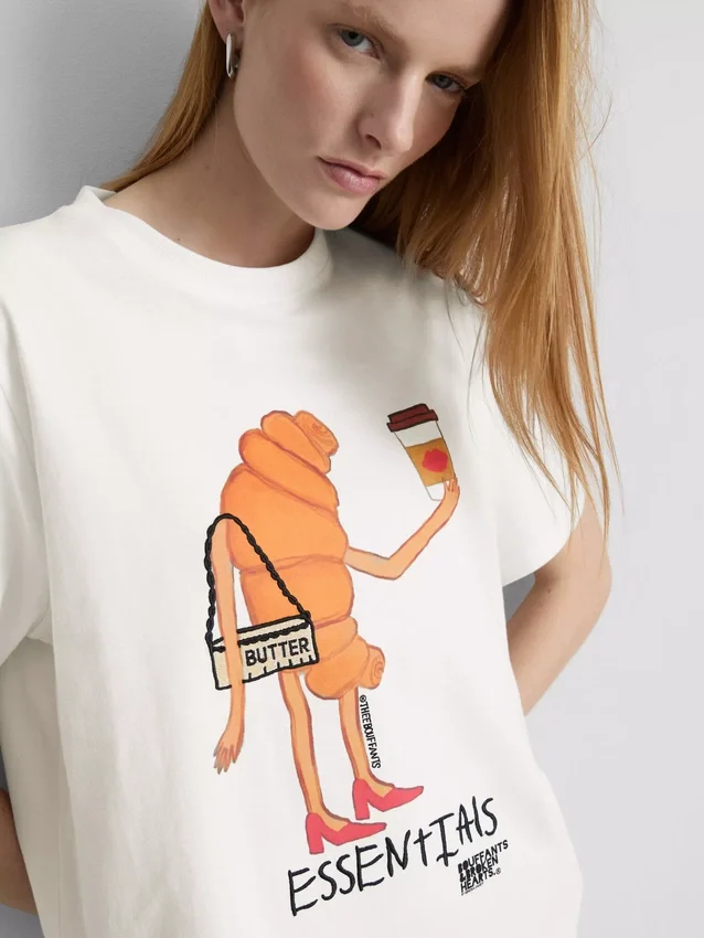 Bouffants and Broken Hearts katoenen croissant-T-shirt